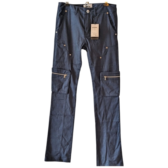 Genuine Brand Other - Stacked Fit Genuine Brand Men's Cargo Pants - Navy Blue (32/34)